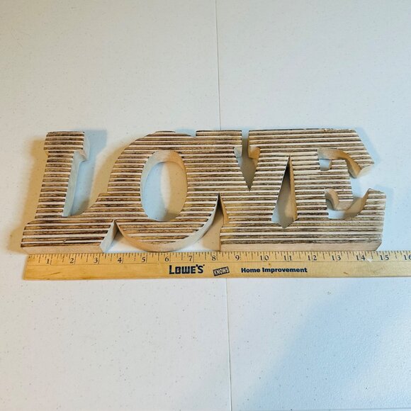 Rustic "Love" Sign Wall Table Decor Letter Art Letter Silhouette Love Decoration - Picture 2 of 10